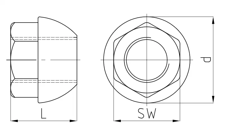Dome nut for self-drilling anchor