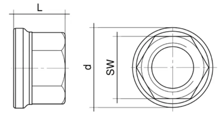 Flanged hex nut for self-drilling anchor