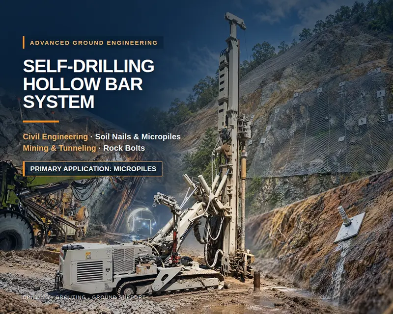 Self-drilling hollow bar micropile system for foundation support